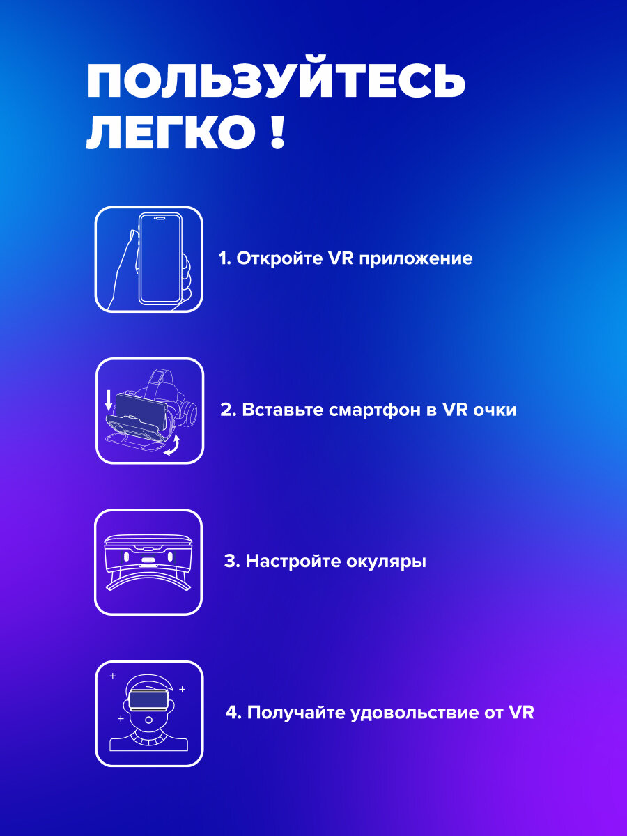 Очки виртуальной реальности Ritmix асферическая линза, шириной до 89 мм, 41,5 мм, 90-100° (80002909) - фото №14