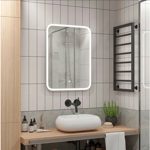 Зеркало для ванной комнаты Uperwood Foster 60*80 см, LED подсветка, сенсорный выключатель, антизапотевание