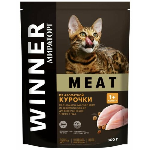 Корм сухой Winner Meat для кошек старше 1 года из ароматной курочки, 300г