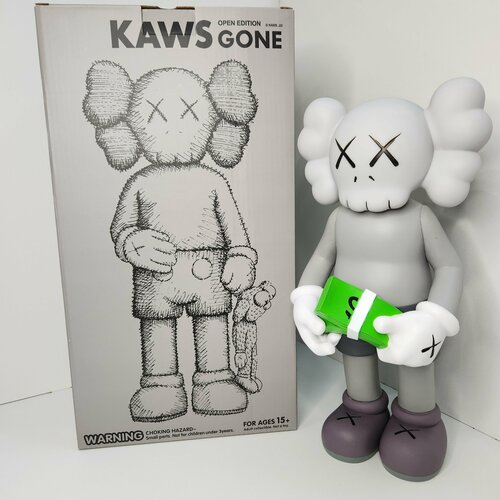 Коллекционная фигурка KAWS с деньгами Companion Medicom Toy 29,5 см (серый)