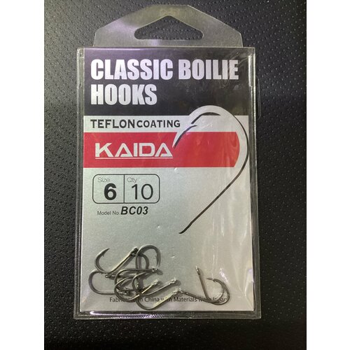 фото Крючки карповые kaida classic boilie hooks bc03 №6 (уп.10шт)