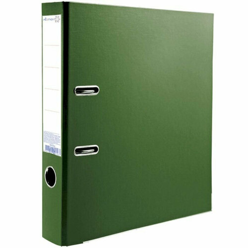 Папка-регистратор 50мм ПВХ с 1 сторонней обтяжкой, металлический уголок, зеленый, разобранная Attomex арт.3093304. Количество в наборе 2 шт.
