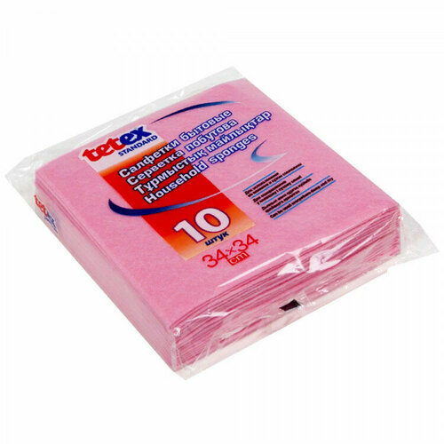 Салфетка универсальная вискоза 34*34см 10 штуки в упаковке Tetex. Количество в наборе 5 шт.