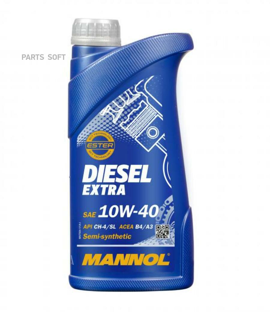 MANNOL MN7504-1 7504-1 MANNOL Масло моторное полусинтетическое Diesel Extra 10w40 CH-4/SL 1л.