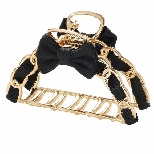 Заколка крабик для волос черная