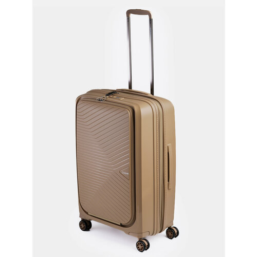 фото Чемодан l'case, 71 л, размер m, экрю, коричневый