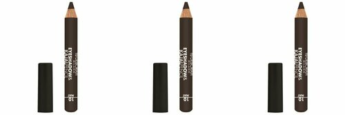 Deborah Milano Тени карандаш для век Eyeshadow&Kajal Pencil, тон 10 матовый коричневый, 2 г, 3 шт