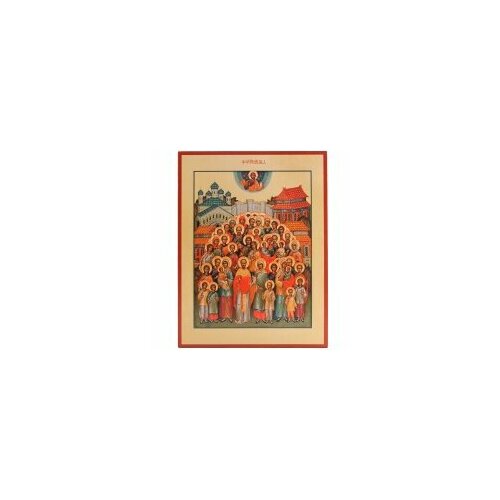 Икона фотопеч. на холсте, доска Собор Китайских Святых 18х24 #155186 икона собор мордовских святых размер 6 х 9 см