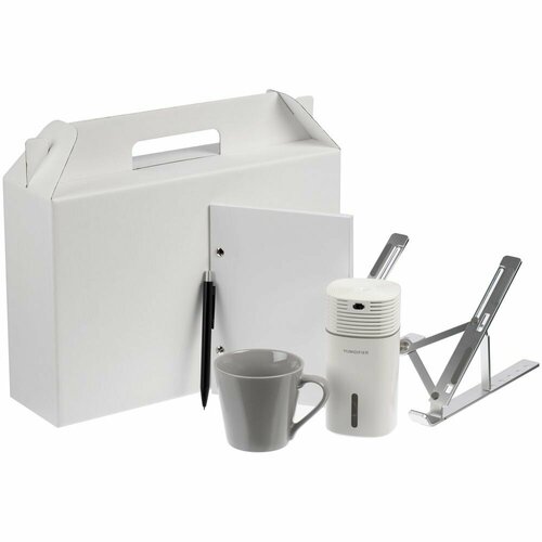 Набор Workaday, серый, упаковка: 35,7х30х10,2 см, внутренние размеры 35,5х24х10 см, ручка - металл; коробка - микрогофрокартон; блокнот - картон, бум