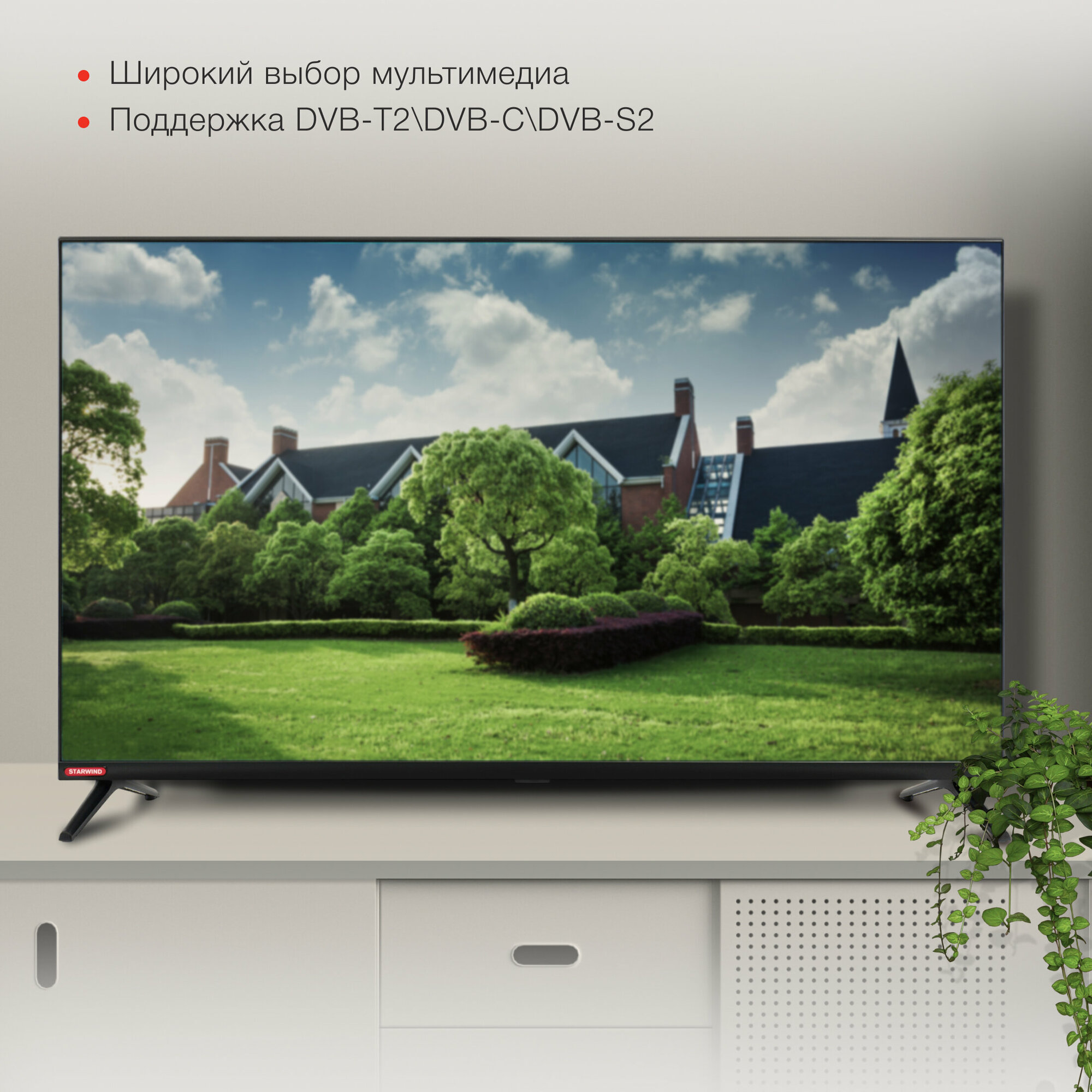 Телевизор LED Starwind 40" SW-LED40BG200 черный/FULL HD/DVB-T/60Hz/DVB-T2/DVB-C/DVB-S/DVB-S2/USB