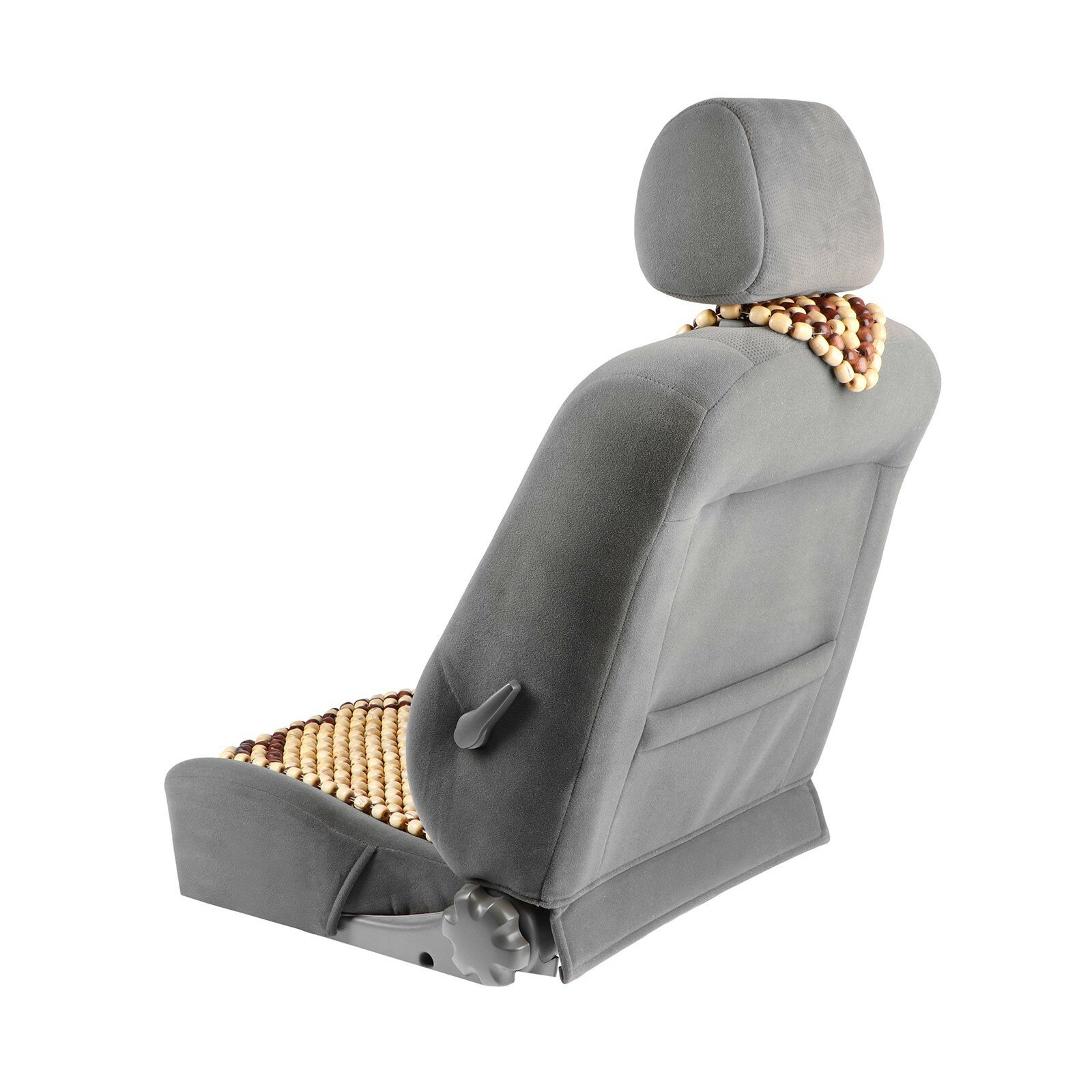 Накидка на сиденье "Nova Bright" массажная с подголовником (деревянная покрытая темным лаком) (127х38см)