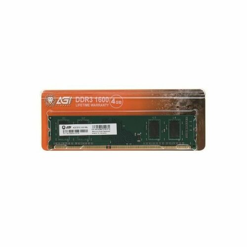 Оперативная память AGI DDR3 4Gb 1600MHz UD128 RTL PC4-12800 DIMM 240-pin 135В Ret 135500₽