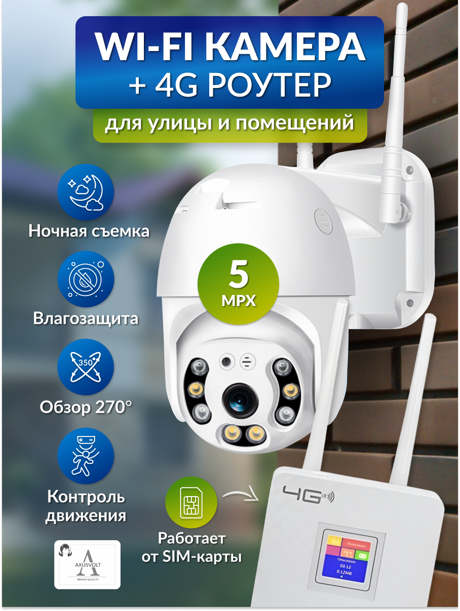 Комплект Wi-Fi камеры и роутера с поддержкой 4G iCSee ночное видение функция домофон