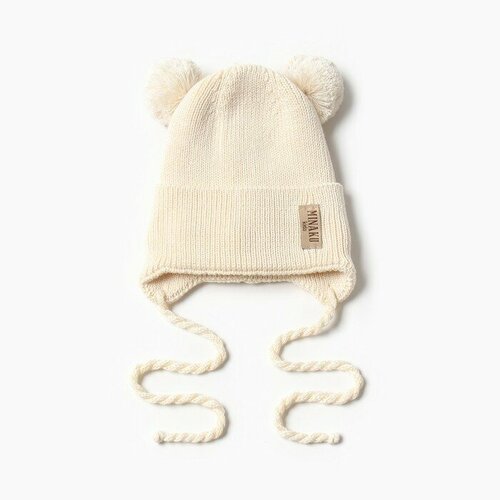 фото Шапка minaku, размер 42/44, бежевый