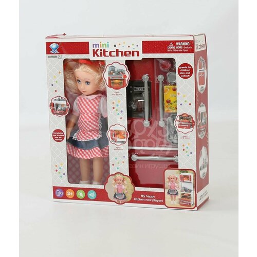 Кухонная мебель для кукол / кухня для куклы / холодильник, плита, продукты для куклы мебель для куклы 66095 кухня
