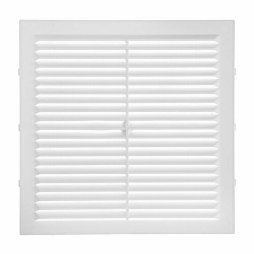 Решетка вентиляционная ZEIN Люкс Л194, 194 x 194 мм, с сеткой, неразъемная (комплект из 18 шт) белый