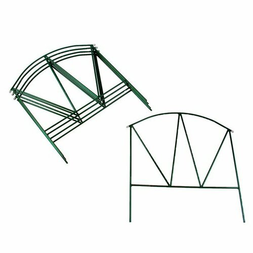 Ограждение декоративное, 65 × 325 см, 5 секций, металл, зелёное, «Арена», Greengo