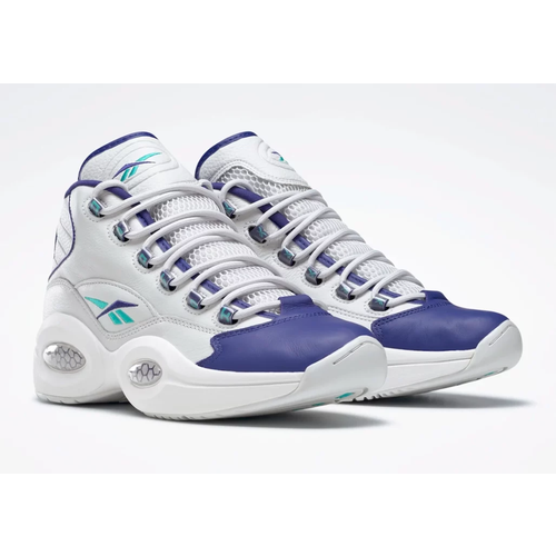 фото Кроссовки reebok question mid gw88539, баскетбольные, натуральная кожа, высокие, размер 9 us, фиолетовый, белый