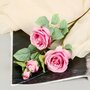 Цветы искусственные "Роза кустовая" 67 см, ярко-розовый (комплект из 3 шт)