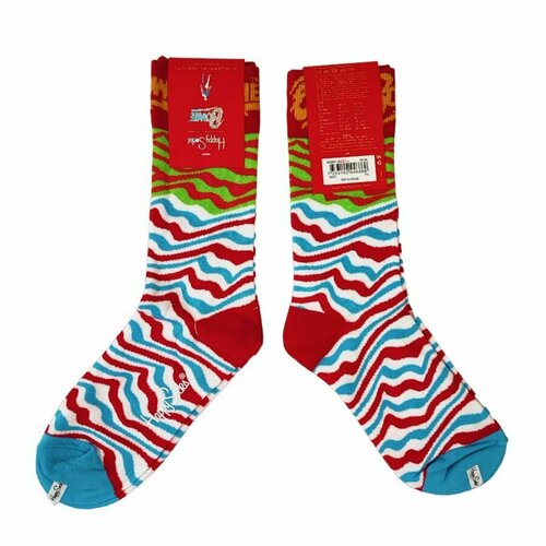 Носки Happy Socks, размер 36-40, красный, голубой, бирюзовый, белый