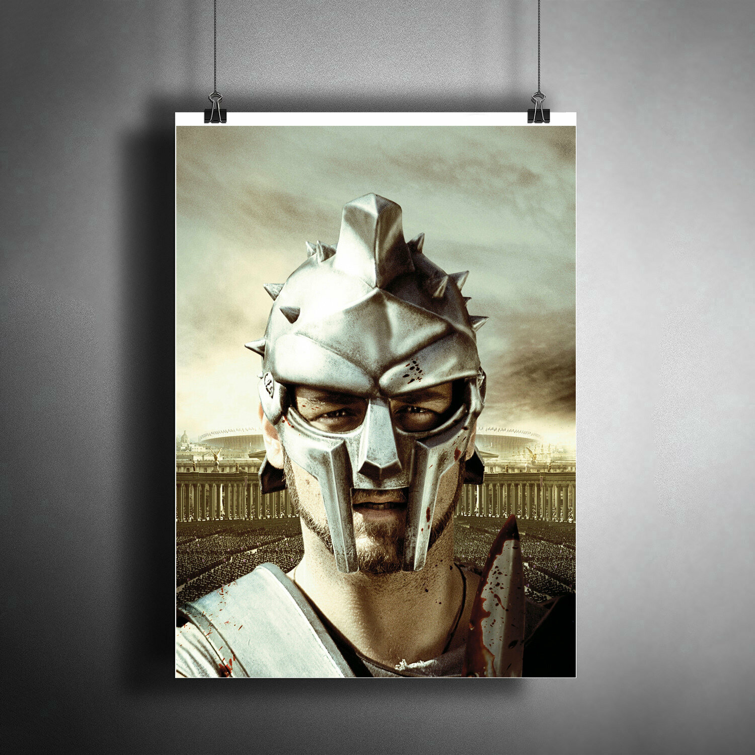 Постер плакат для интерьера "Фильм Ридли Скотта: Гладиатор. Gladiator. Актёр Рассел Кроу" / Декор дома, офиса, комнаты, квартиры A3 (297 x 420 мм)