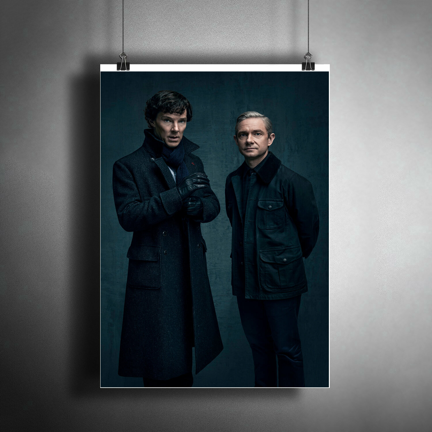 Постер плакат для интерьера "Сериал: Шерлок. The Sherlock. Актёр Бенедикт Камбербэтч" / Декор дома, офиса, комнаты, квартиры A3 (297 x 420 мм)