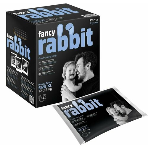 Подгузники-трусики Fancy Rabbit 12-22кг XL 32шт х 2шт