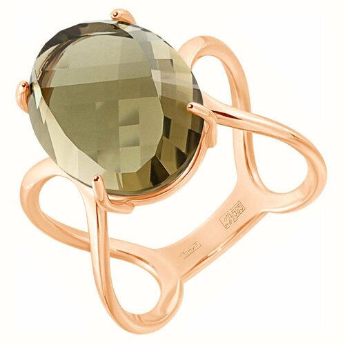 фото Кольцо aloris, красное золото, 585 проба, кварц, размер 17.5 aloris jewelry