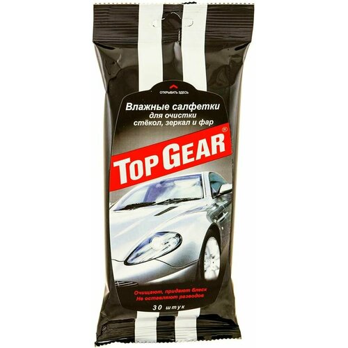 Салфетки влажные Top Gear для очистки зеркал и фар 30шт 1шт