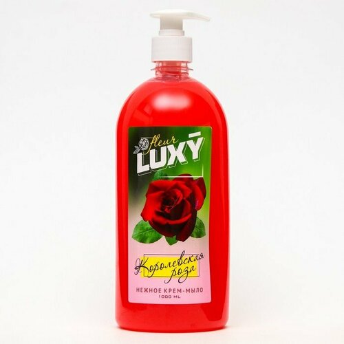 Крем-мыло жидкое Luxy Fleur королевская роза с дозатором,1 л (комплект из 7 шт)