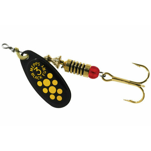 фото Блесна вращающаяся mepps black fury 3, black/yellow, комплект из 5 штук