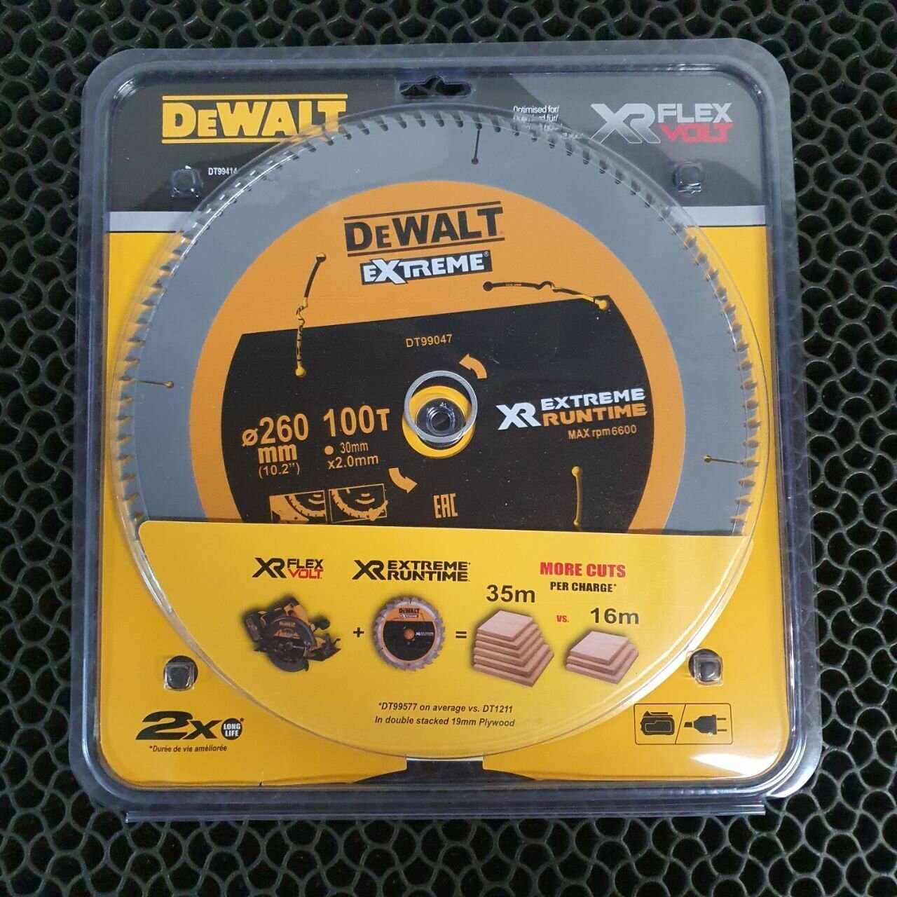 Диск пильный для резки дерева DeWalt 260x30 100T Flex Volt