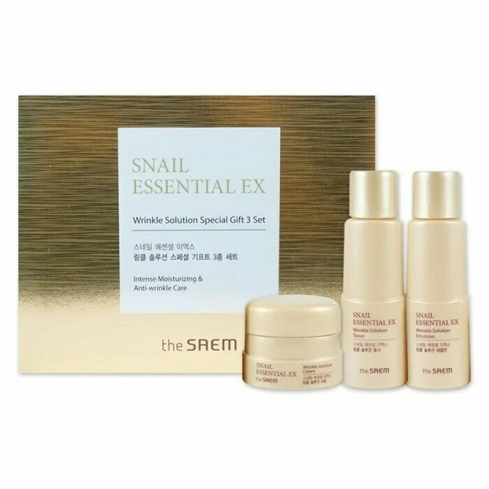 The Saem Мини-набор уходовый антивозрастной с улиточным экстрактом Snail Essential EX Wrinkle Solution Special Gift 3 Set