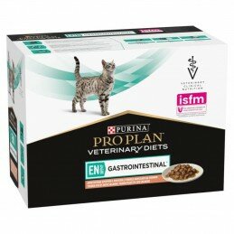 Влажный корм Purina Pro Plan Veterinary Diets EN Gastrointestinal для кошек при расстройствах пищеварения, с лососем, упаковка 85 г х 10 шт.