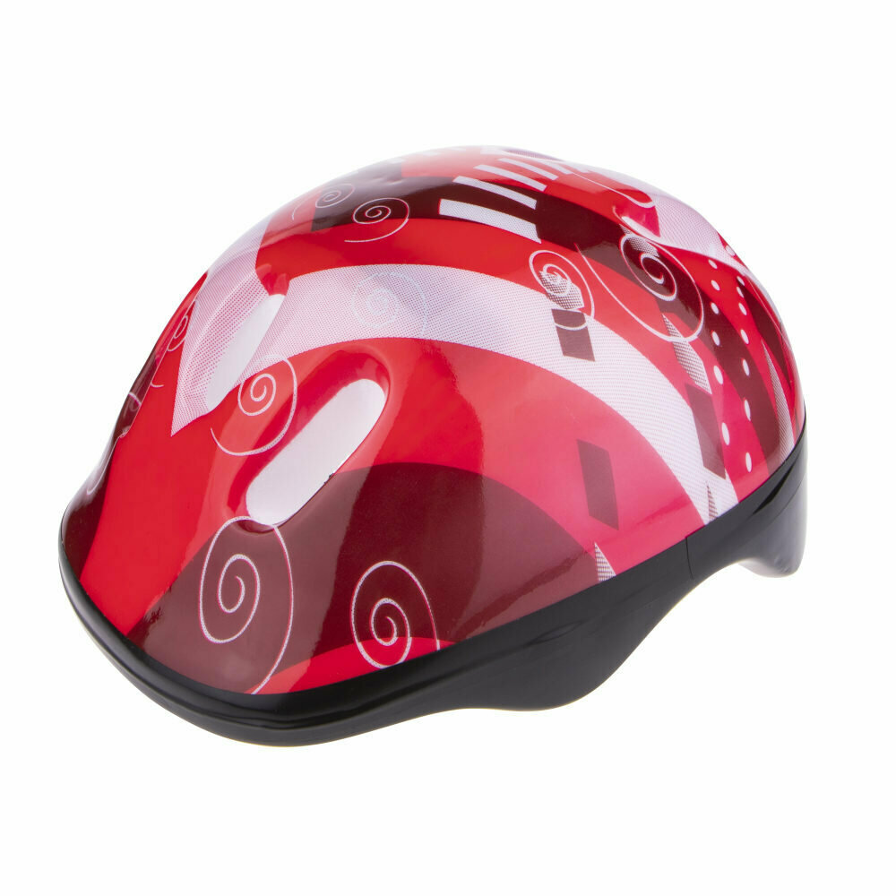 Шлем защитный детский красный пенопластовый с рисунком от 5 лет