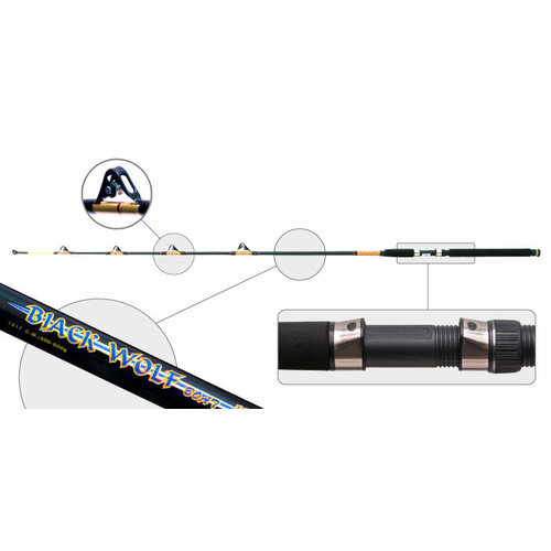 фото Спиннинг одночастный ст. s master 1217 black wolf (300-500) 1,65 м с роликами surf master