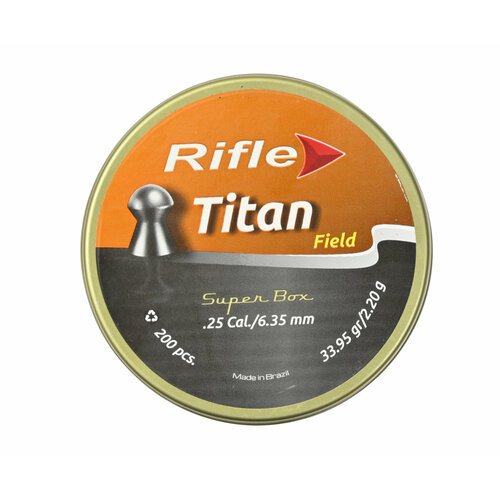 Пули пневматические Rifle Field Series Titan 6.35 мм (200 шт, 2.20 грамм)