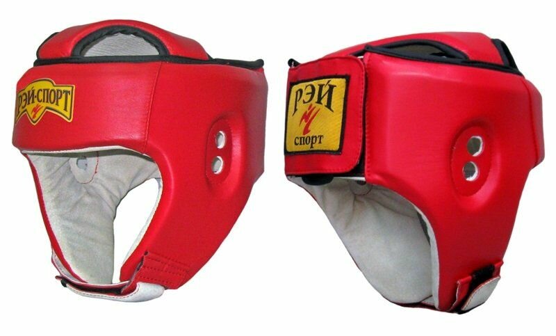 Ш23ИВ Шлем для единоборств с закрытым верхом БОЕЦ-3, иск. кожа, р. М (цвет красный)
