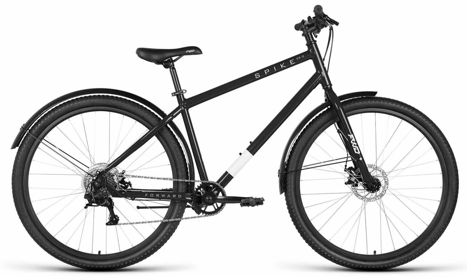 фото Горный велосипед Forward Spike 29 D (2023) 18" Черно-серебристый (165-182 см)