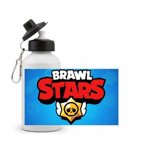фото Спортивная бутылка бравл старс, brawl stars №26 с логотипом синяя mewni-shop