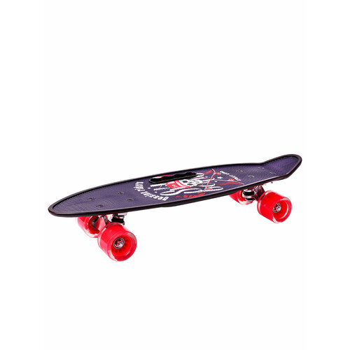 фото Пенниборд пластик (58х16) "веселый роджер" (колеса pu, свет, ручка, макс. вес 60 кг) (арт. sl-as-3) китай