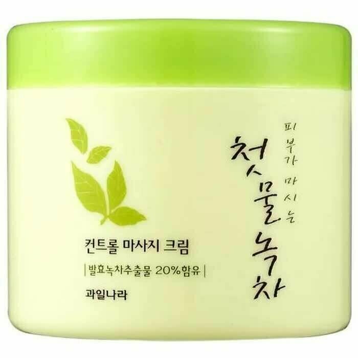 WELCOS Kwailnara Крем с экстрактом зеленого чая для очищения лица Green Tea Fresh Cleansing Cream, 300г