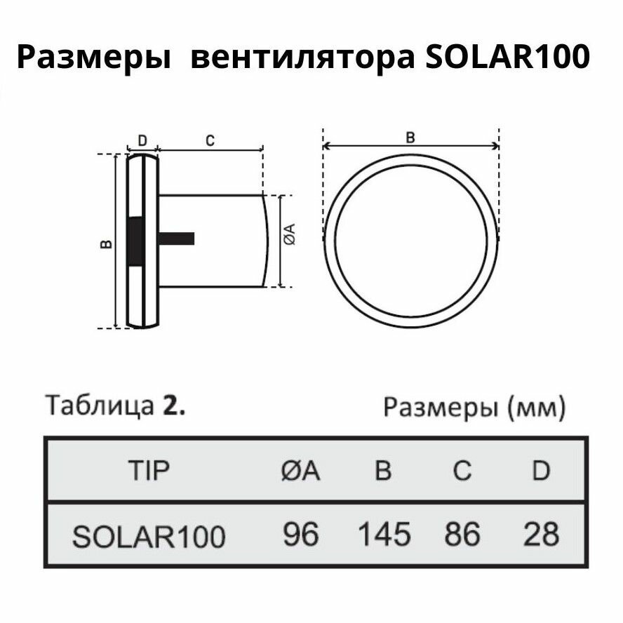 Круглый (стеклянная панель) вентилятор D100мм, малошумный (28,5дБ), VENTFAN Solar100, белый матовый, Сербия - фотография № 3
