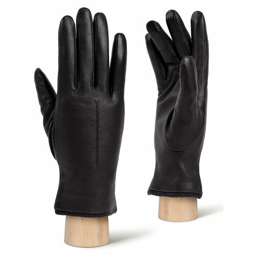 фото Перчатки eleganzza зимние, натуральная кожа, подкладка, размер 6.5, черный