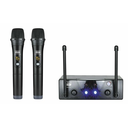 XLine MD-262A - микрофонная радиосистема. Одна база и два ручных микрофона. черный