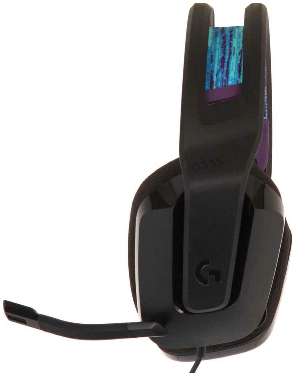 Гарнитура игровая LOGITECH G335, для компьютера и игровых консолей, накладные, черный [981-000978] - фото №3