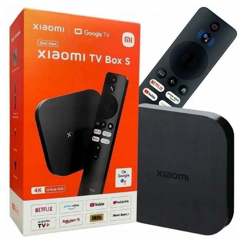 Xiaomi Медиаплеер Xiaomi Box S 2nd Gen PFJ4167RU, USB, ТВ-тюнер, Google TV (HDMI, WiFi) (ret)