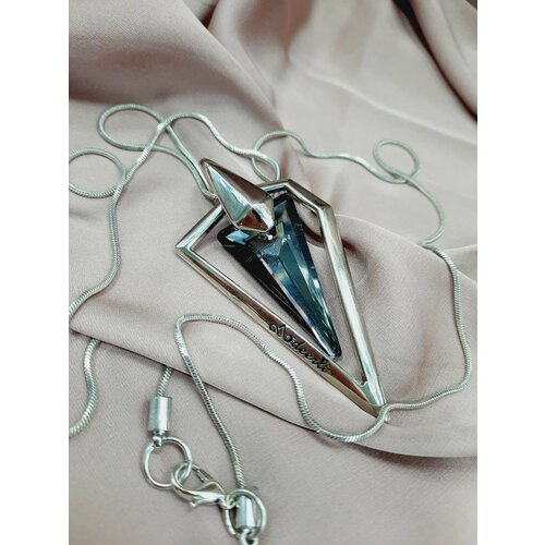 фото Колье кулон_подвеска "грация", искусственный камень, зеленый, серый нет бренда