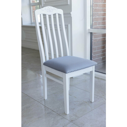 Деревянный стул для кухни из массива бука Катрин 1 шт, цвет белый