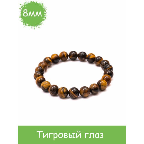 фото Браслет rockstore, тигровый глаз, размер 18 см, размер l, коричневый